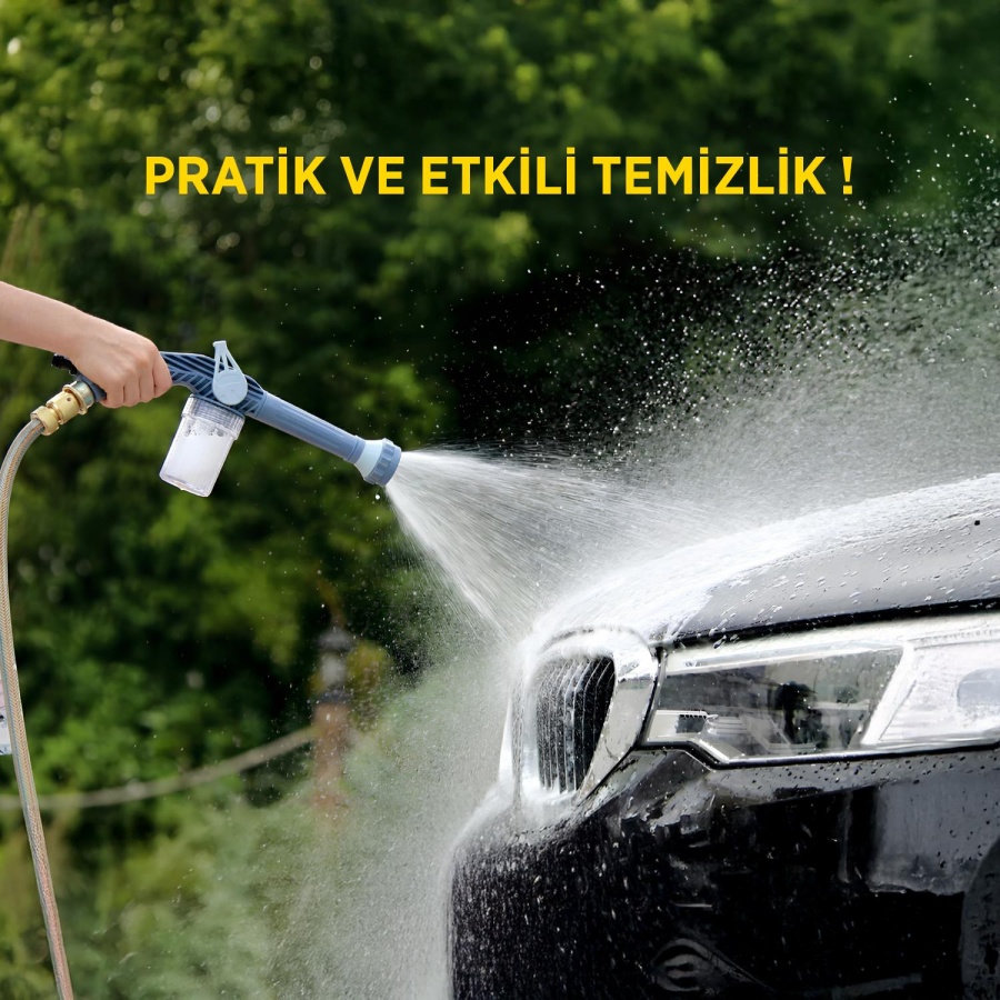 Space24 SPK20 Deterjan Hazneli 8 Farklı Su Çıkışlı Basınçlı Su Tabancası Mavi - 2